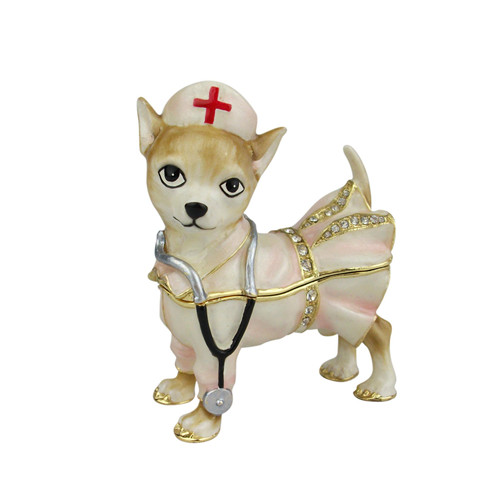 Nurse Dog Animal Trinket Box