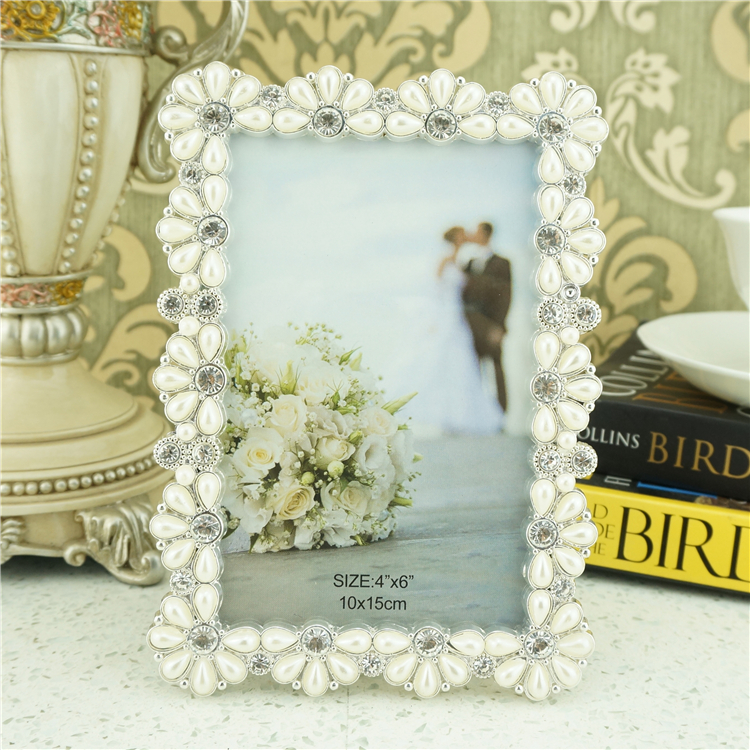 Daisy Pearl and Crystal Wedding Photo Frame