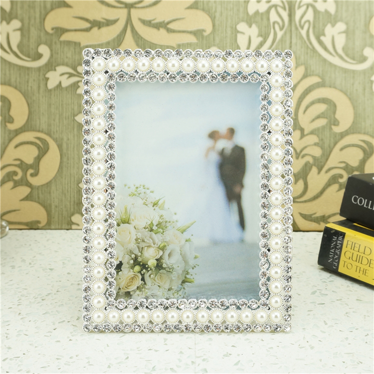 Classic Pearl and Crystal Photo Frame