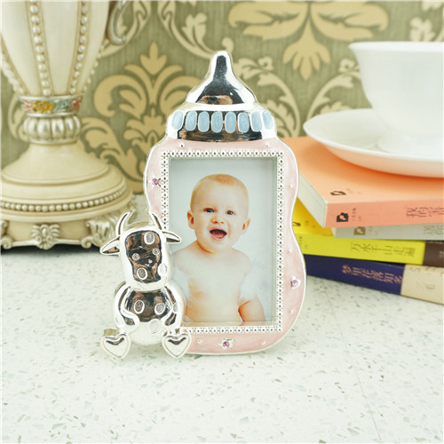 Pewter Baby Bottle Photo Frame - view 2