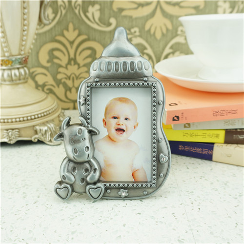 Pewter Baby Bottle Photo Frame