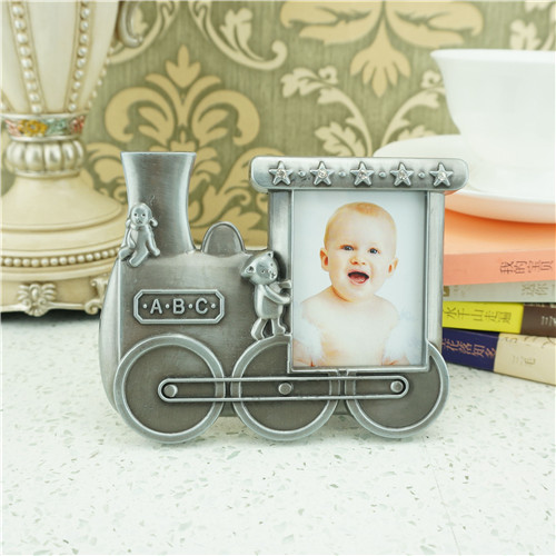 Pewter ABC Train Baby Photo Frame