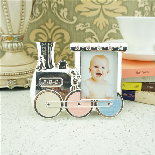 Pewter ABC Train Baby Photo Frame - view 2