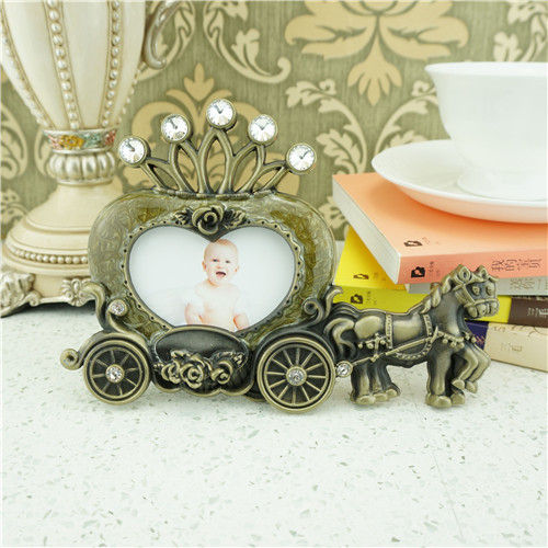 Bronze Royal Carriage Heart Baby Photo Frame