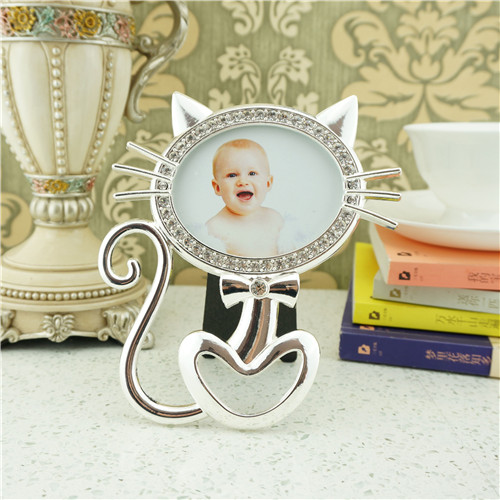 Silver Cat Baby Photo Frame