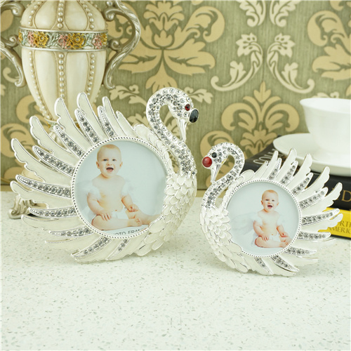 Silver Swan Rhinestone Baby Photo Frame - view 2