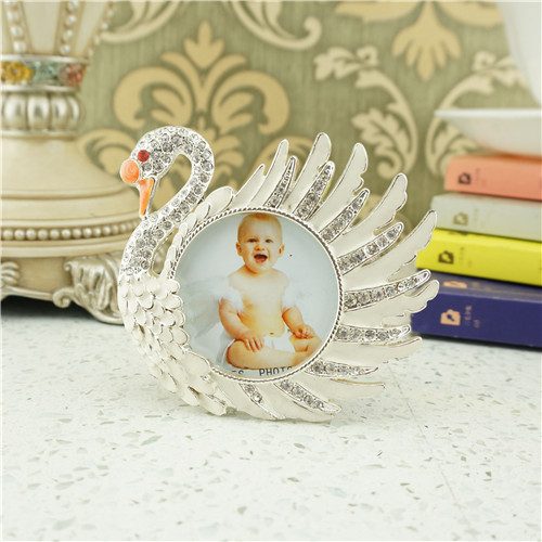 Silver Swan Rhinestone Baby Photo Frame - view 1