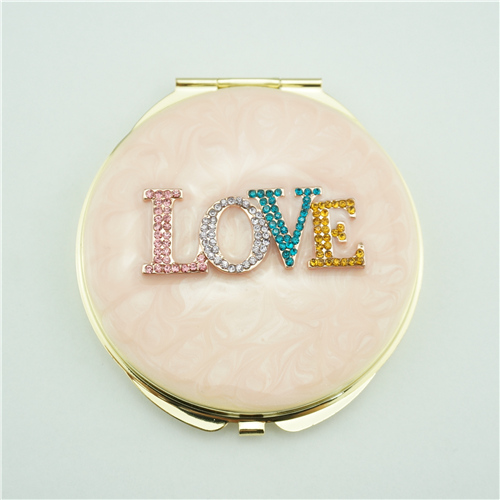 Crystal LOVE Letter Jeweled Compact Mirror - view 2