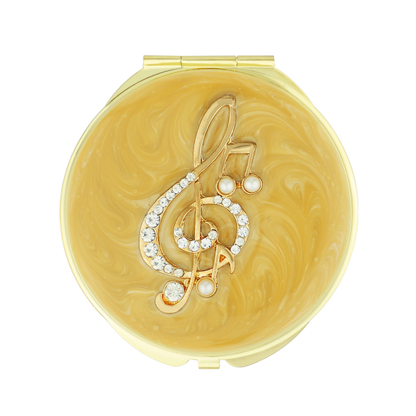 Treble Clef Jeweled Compact Mirror - view 2