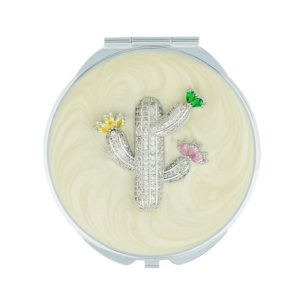 Crystal Cactus Jeweled Compact Mirror - view 2