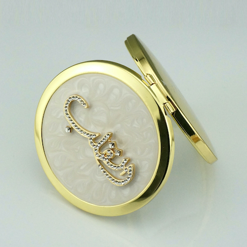 Custom Arabic Calligraphy Crystal Compact Mirror - view 5