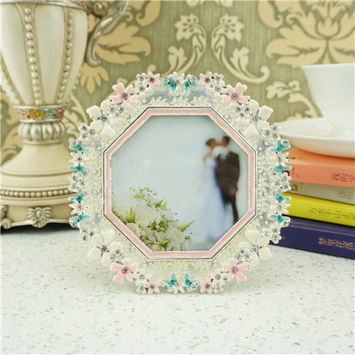 Gold Enamel Orchid Octagonal Photo Frame - view 3