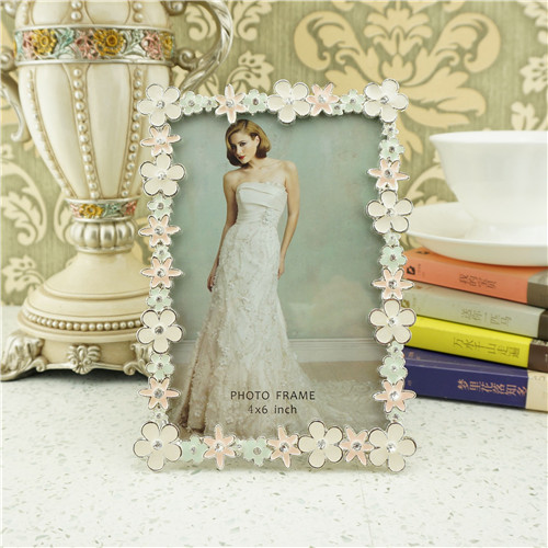 Mint & Pink Enamel Blossom Photo Frame - view 2