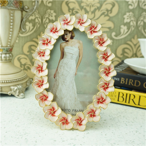 Blue Enamel Hydrangea Round Photo Frame - view 3