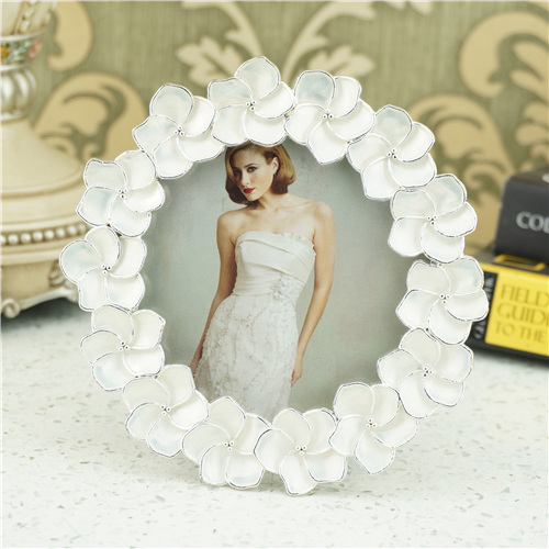 Blue Enamel Hydrangea Round Photo Frame - view 2