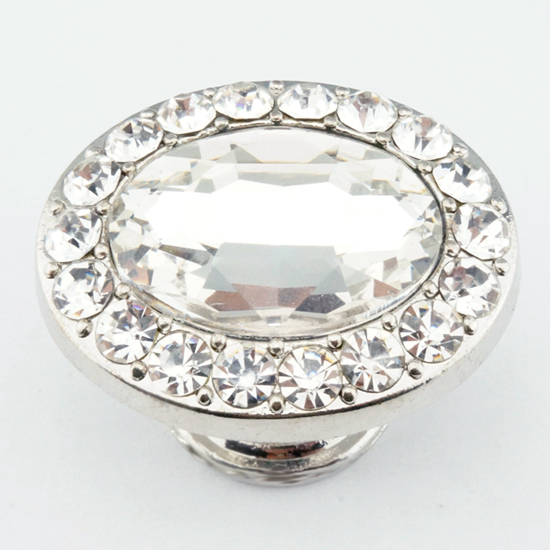Oval Crystal Rhinestone Cabinet Knob