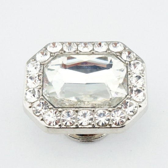 Octagon Crystal Rhinestone Cabinet Knob - view 1