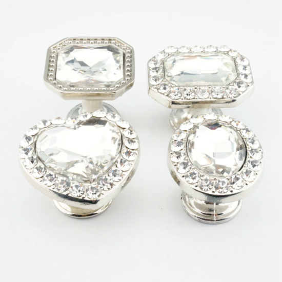 Octagon Crystal Rhinestone Cabinet Knob - view 3