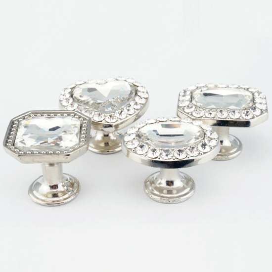 Octagon Crystal Rhinestone Cabinet Knob - view 4