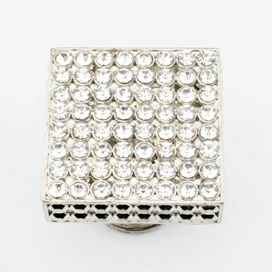 Square Rhinestone Cabinet Knob