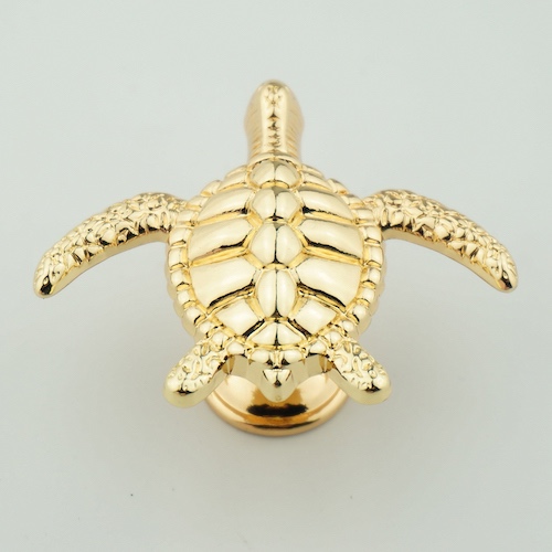 Polished Sea Turtle Cabinet Knob - view 2