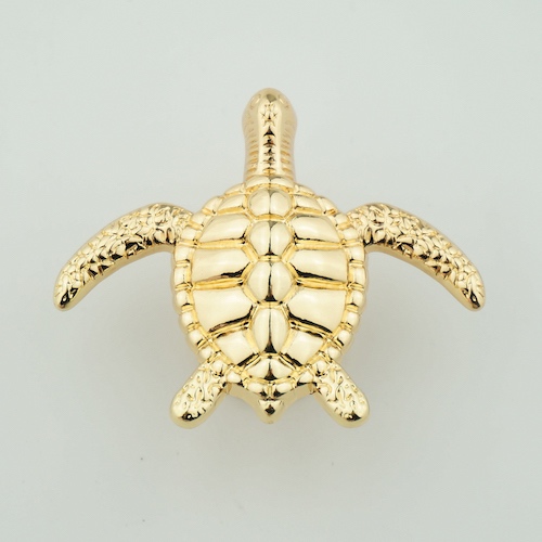Polished Sea Turtle Cabinet Knob