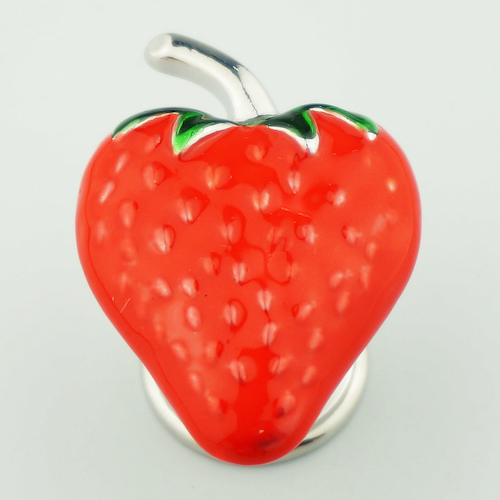 Strawberry Enamel Cabinet Knob - view 2