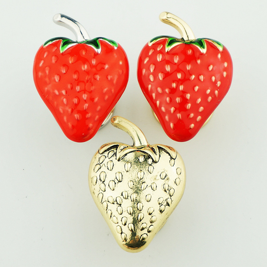 Strawberry Enamel Cabinet Knob - view 4