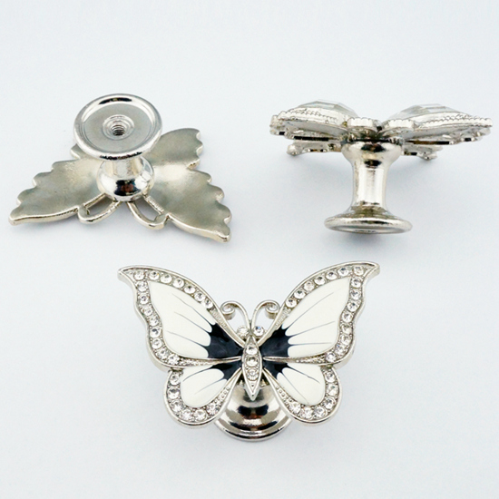 Enamel Butterfly Cabinet Knob - view 3