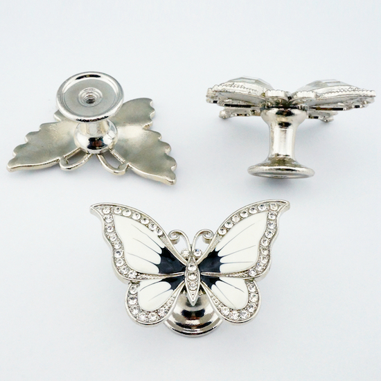Enamel Butterfly Cabinet Knob - view 1