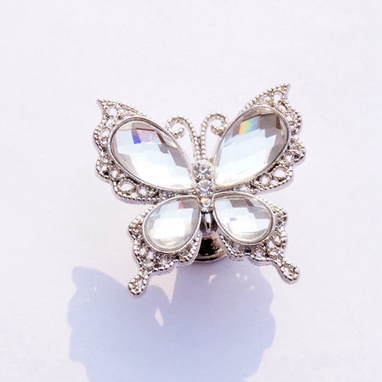 Crystal Butterfly Cabinet Knob - view 2