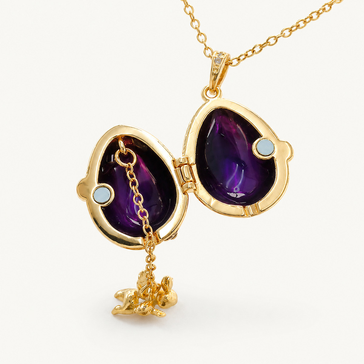 Star Emblem Enamel Faberge Egg Locket Pendant - view 2