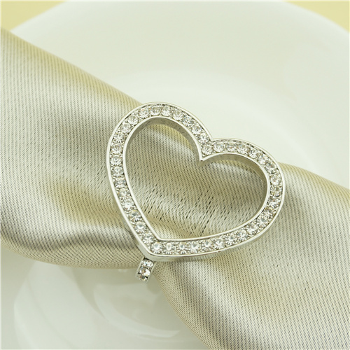 Open Heart Rhinestone Napkin Ring - view 2