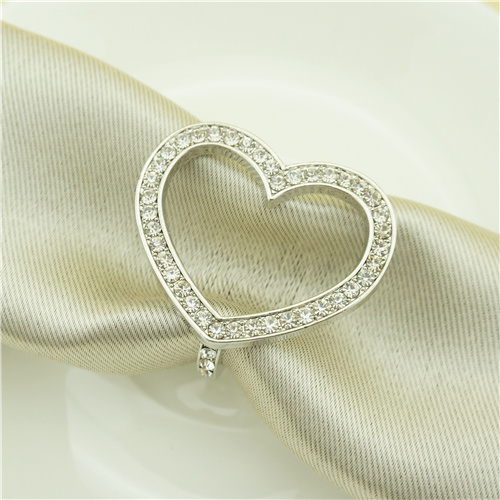 Open Heart Rhinestone Napkin Ring
