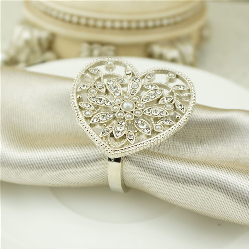 Filigree Heart & Pearl Napkin Ring - view 2