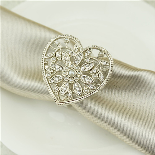 Filigree Heart & Pearl Napkin Ring