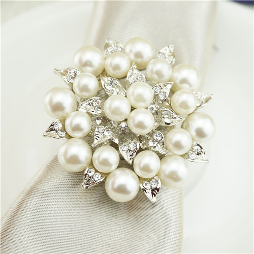 Pearl Snowflake Cluster Napkin Ring - view 3