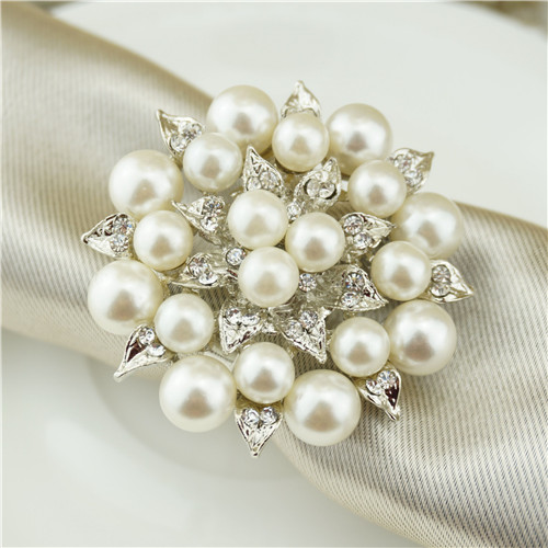 Pearl Snowflake Cluster Napkin Ring - view 4