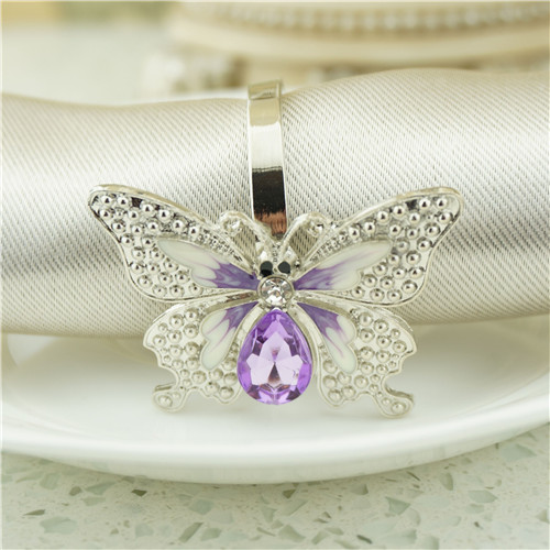 Purple Crystal Butterfly Napkin Ring - view 3