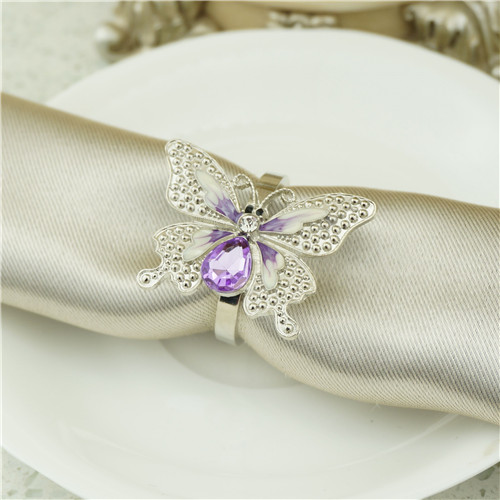 Purple Crystal Butterfly Napkin Ring - view 2