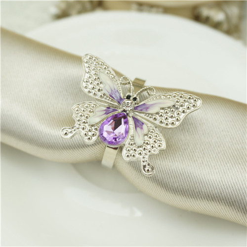Purple Crystal Butterfly Napkin Ring