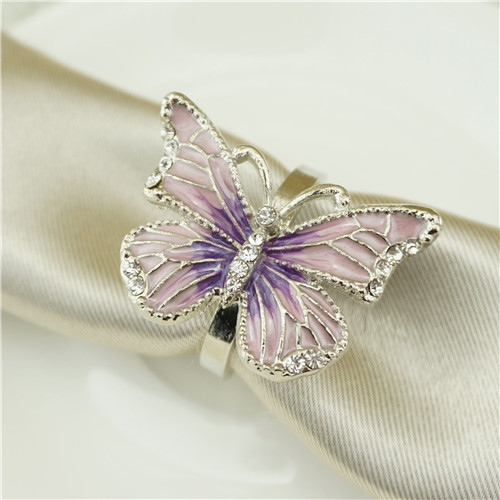 Lilac Enamel Butterfly Napkin Ring - view 2