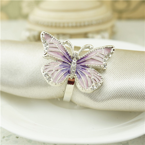 Lilac Enamel Butterfly Napkin Ring - view 1