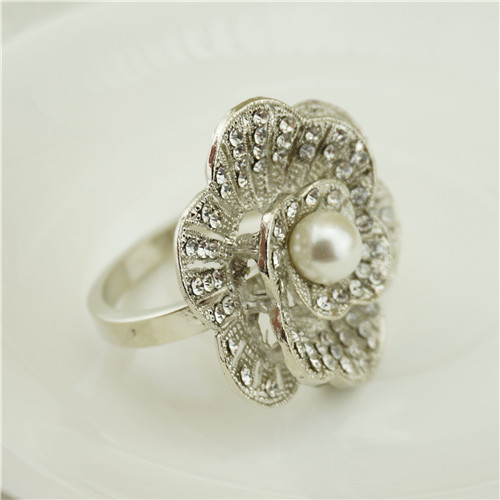 Rhinestone Camellia Napkin Ring - view 3