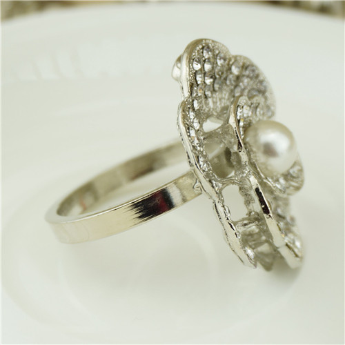 Rhinestone Camellia Napkin Ring - view 4