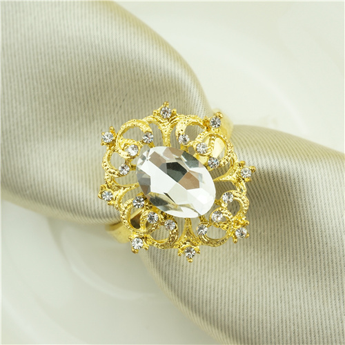 Gold Filigree Crystal Napkin Ring - view 1