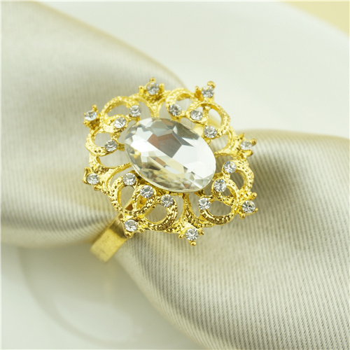 Gold Filigree Crystal Napkin Ring - view 2
