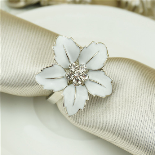 Black Enamel Flower Napkin Ring - view 2