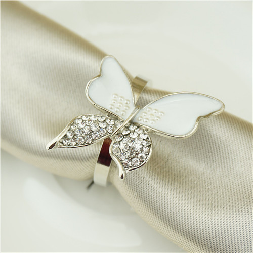 White Enamel Butterfly Napkin Ring - view 2