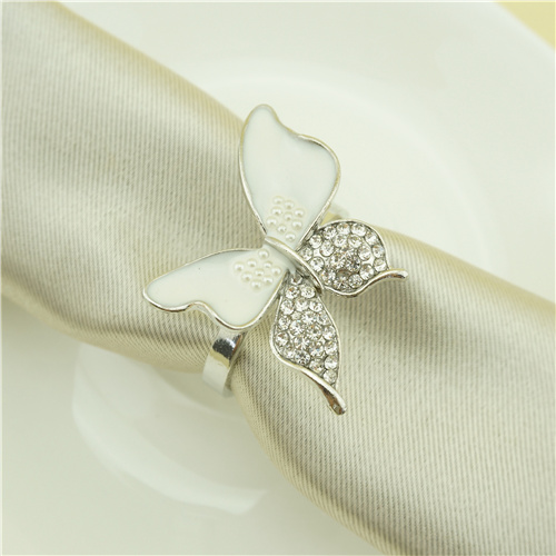 White Enamel Butterfly Napkin Ring - view 3